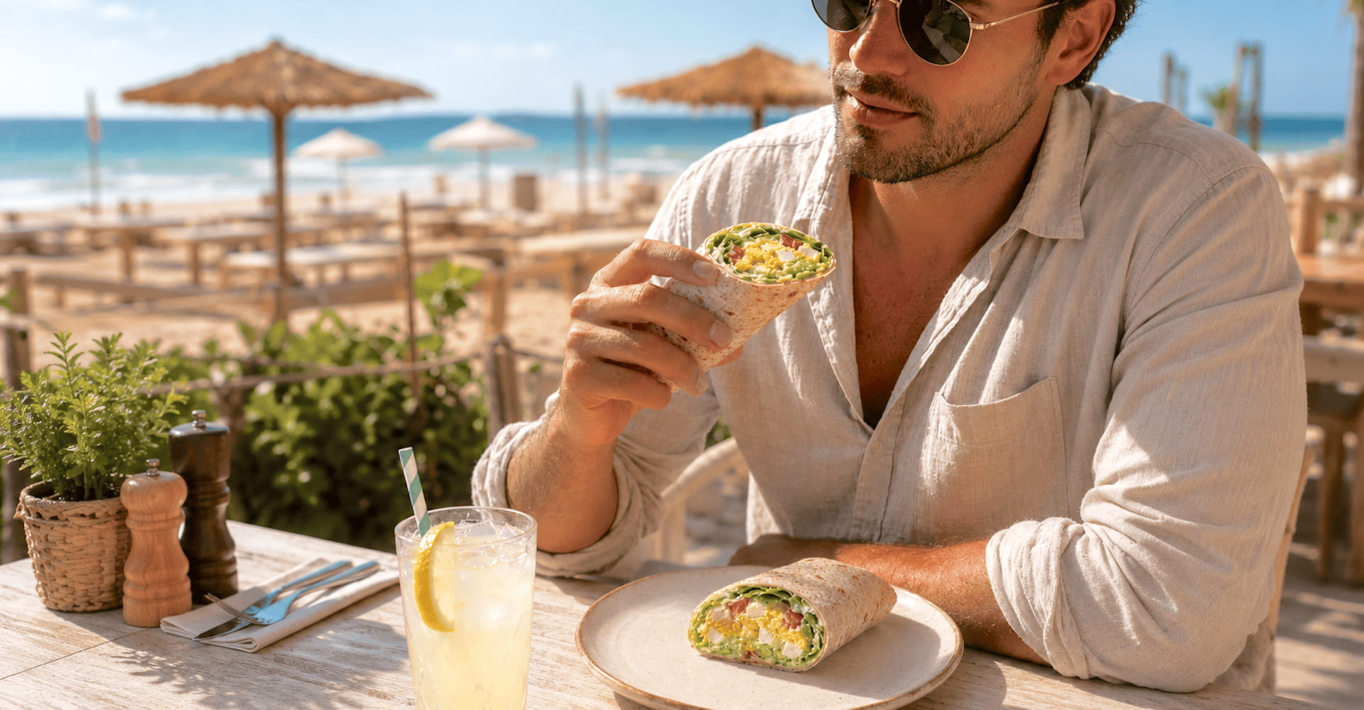 Wrap frio de ovo e abacate A refeição fresca e saudável perfeita para o verão