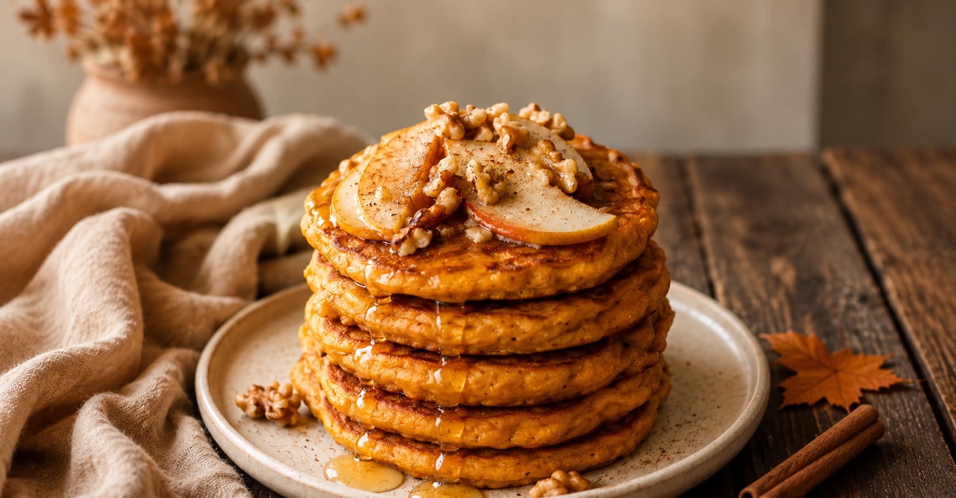 Panquecas de abóbora, canela e noz uma receita para começar a saborear o outono